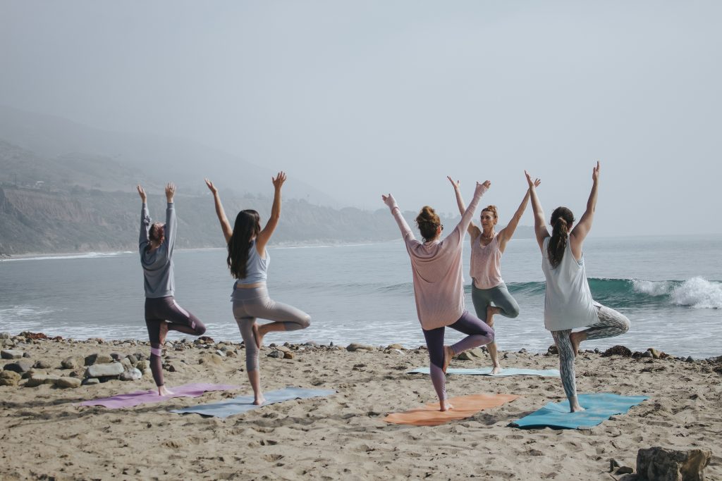 Yoga on the beach for self care