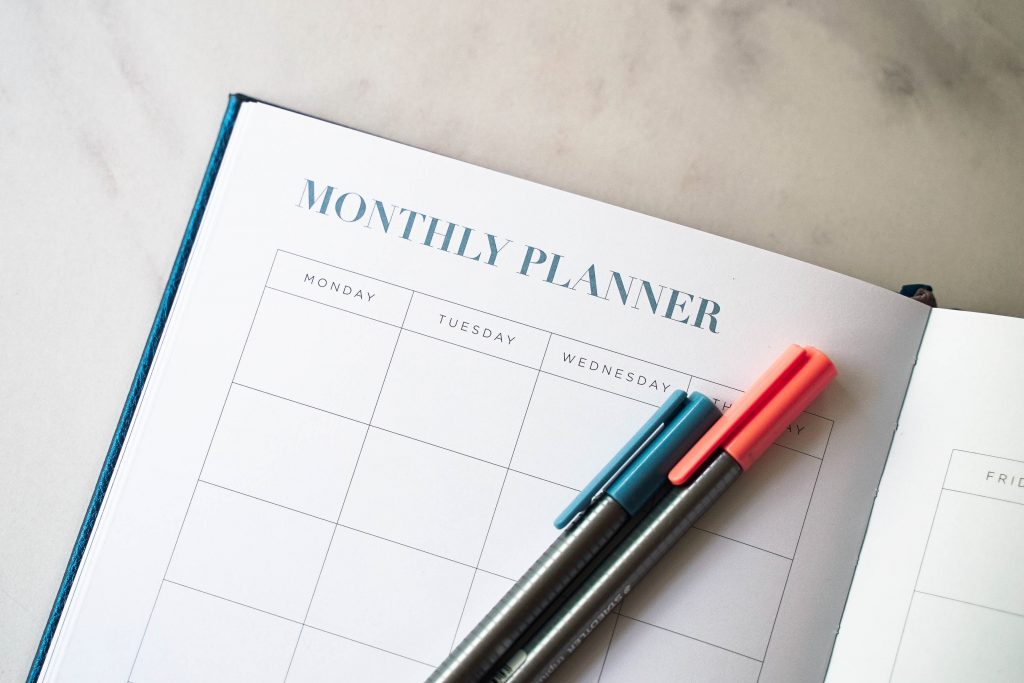 Scheduling daily self care in your planner
